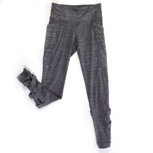 Athleta Gray Leggings Criss-Cross Strap Small